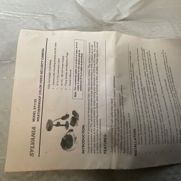 SYLVANIA weatherproof COLOR SECURITY CAMERA NEW INSIDE /OUTSIDE - Picture 3 of 13